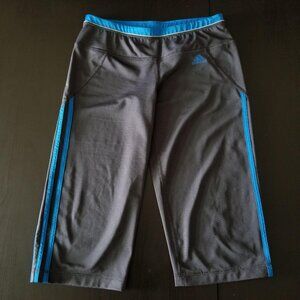 Adidas Climalite Gray & Blue Capri Leggings Womens S Polyester/Spandex